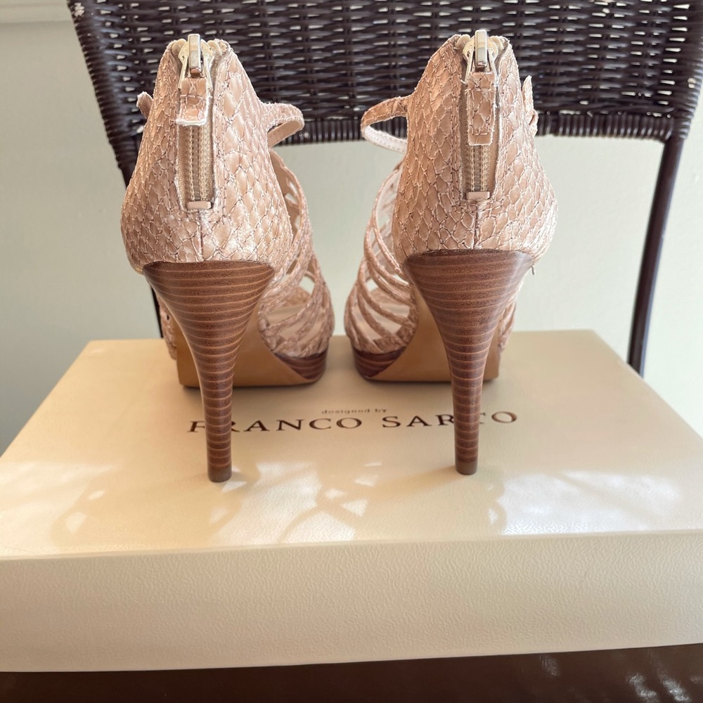Franco Sarto L-Viper Nude Strappy Heels - Picture 2 of 5